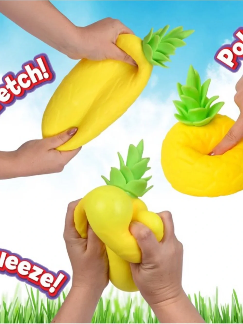 Pineapple Squeezable Toy - Yellow & Green
